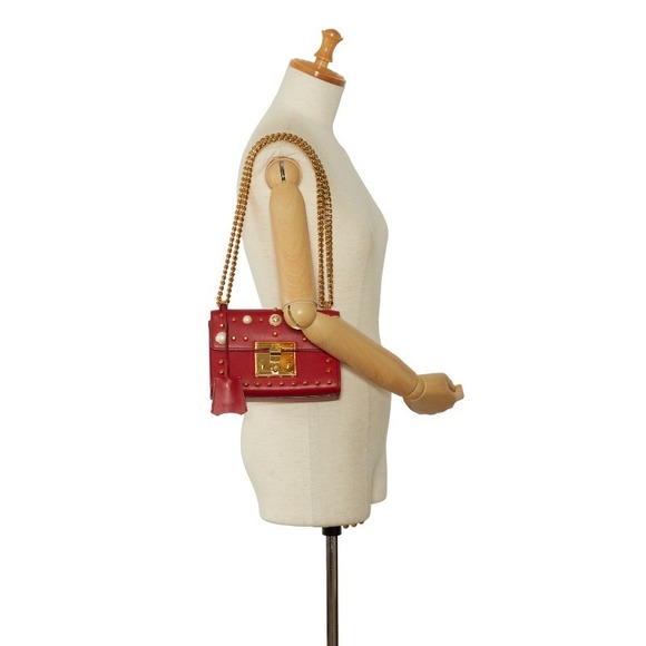 Gucci Paddock Leather Shoulder Bag Red - Picture 11 of 11